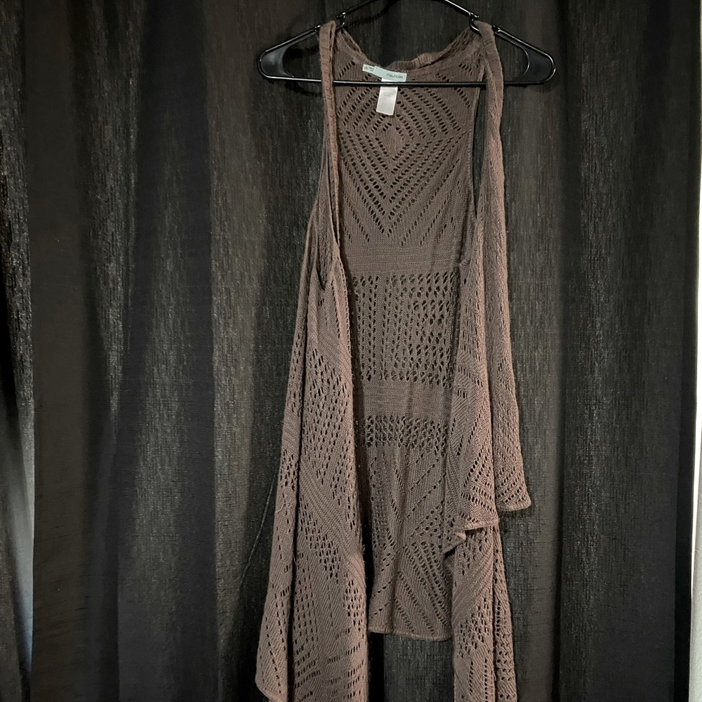 Maurices Purplebrown Sleeveless Cardigan!